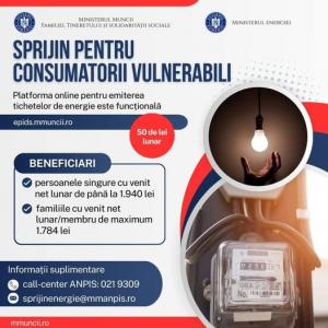 Platforma electronică EPIDS pentru acordarea tichetului de energie este funcțională