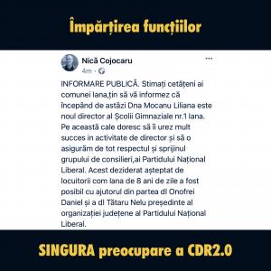 Directoarea unei școli dintr-o comună vasluiană, numită în funcție cu ajutorul președintelui PNL Vaslui