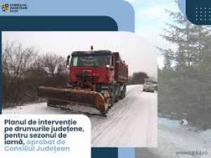 Planul de intervenție pe drumurile județene, pentru sezonul de iarnă, aprobat de Consiliul Județean