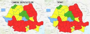 Noua harta politica a Romaniai - rezultate alegeri parlamentare 2020 pe judete