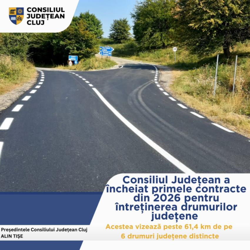 Consiliul Județean Cluj, primele contracte pentru întreținerea drumurilor județene