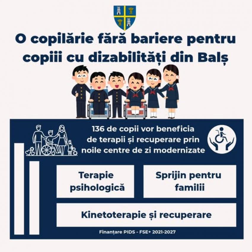 Proiect pentru copiii cu dizabilități din Balș, județul Olt