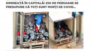 Știrile false vin de la ruși. Un site de propagandă prezintă fotografii  realizate în Mexic și anunță că 250 de cadavre sunt plimbate cu camionul prin București