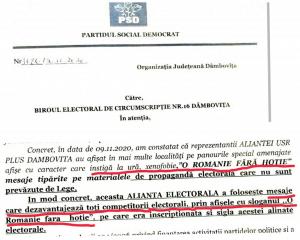 PSD cere să fie interzis sloganul „O țară fără hoție”, al USR-PLUS