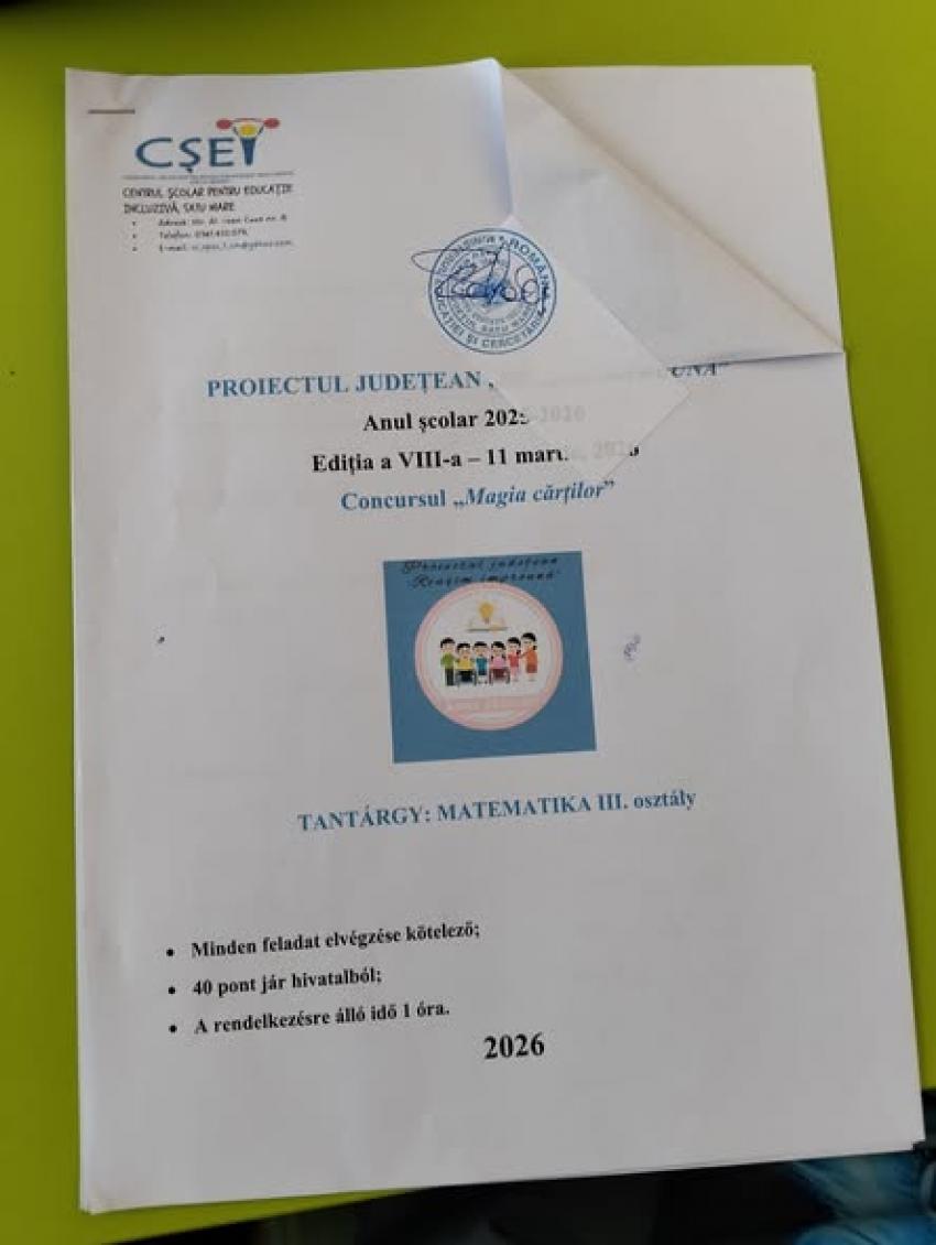 Concursul Județean „Magia Cărților” (limba și literatura română și matematică)