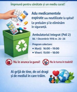 Campania de informare privind modul de colectare și eliminare corectă a medicamentelor provenite de la populație