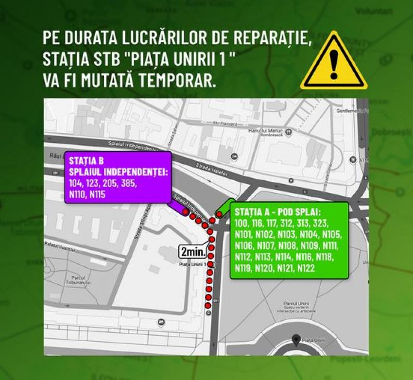 Reparăm carosabilul în zona Piața Unirii